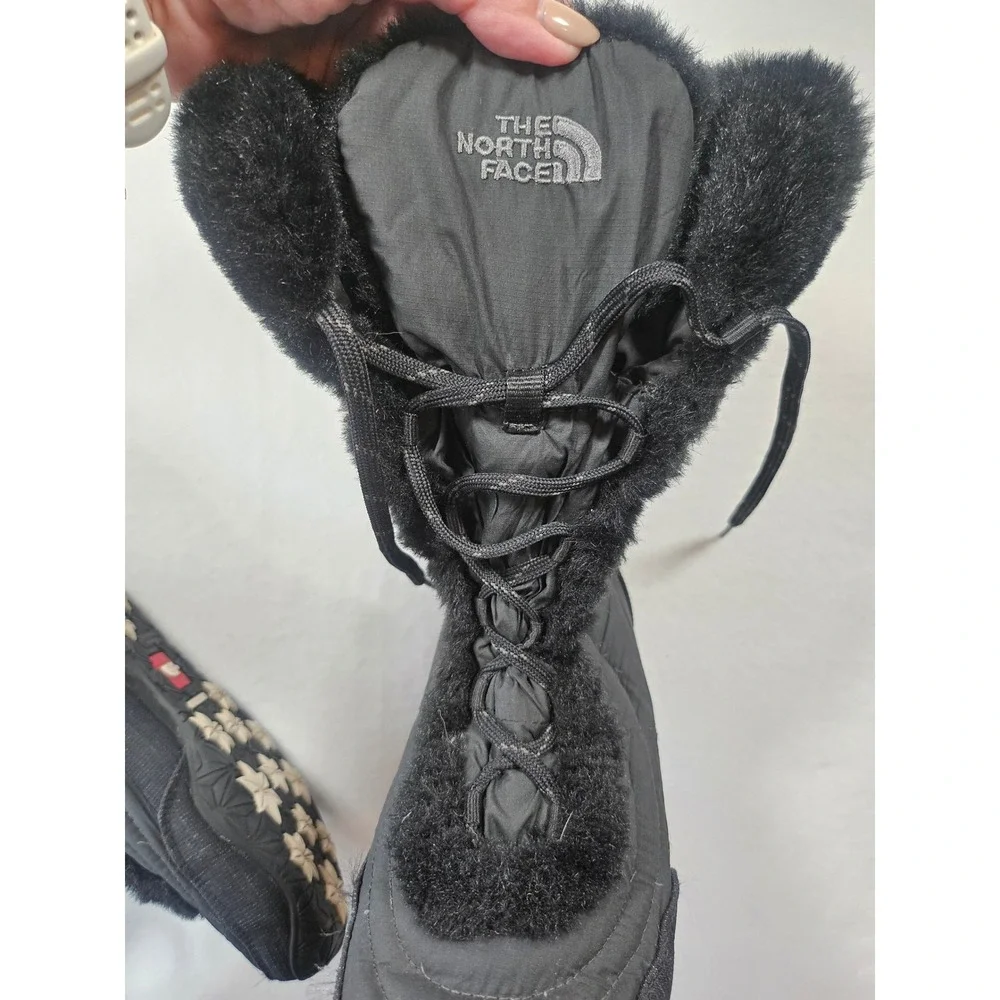 The North Face Black Faux Fur Winter Snow Boots IcePick Women's 7.5 Gorpcore